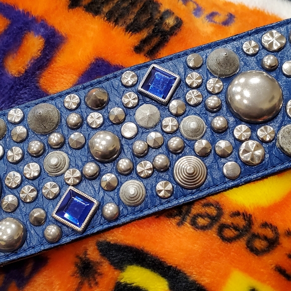 Chad Calvin Leather Blue Belt Size 26 - Picture 5 of 7